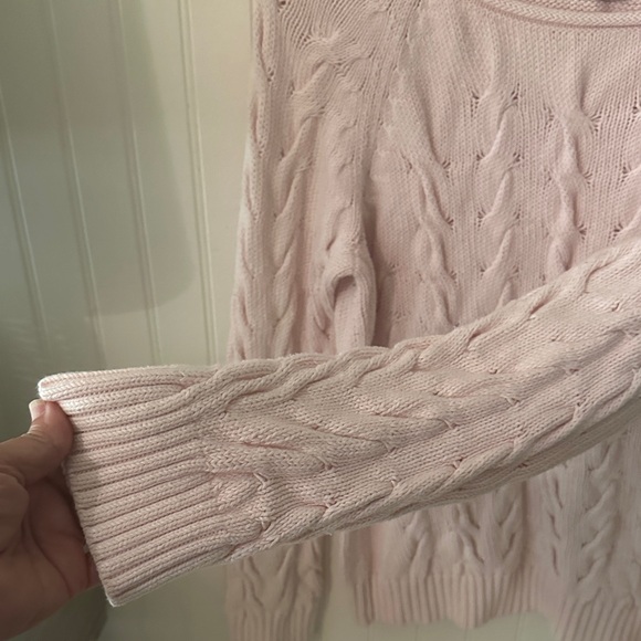 Nautica Pink Cable Knit Sweater sz M - Picture 9 of 10